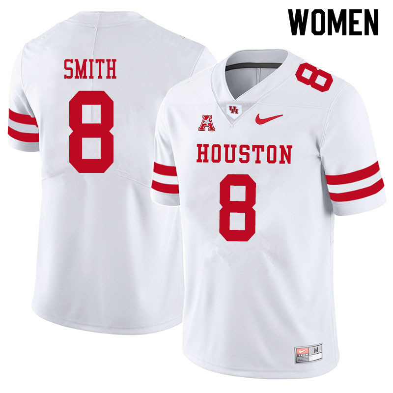 Women #8 Chandler Smith Houston Cougars College Football Jerseys Sale-White - Click Image to Close